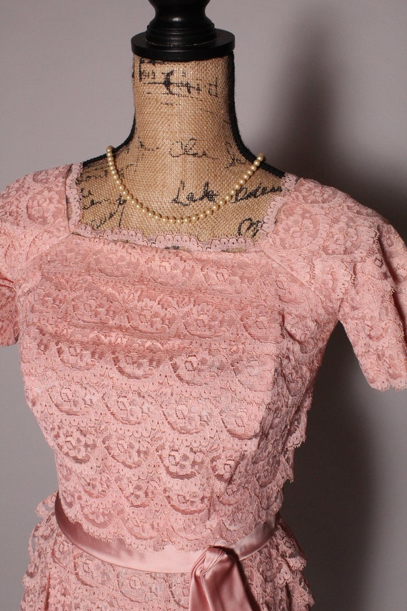 50s Dress //  Vintage 50's Pink Lace Dress by DuB… - image 4