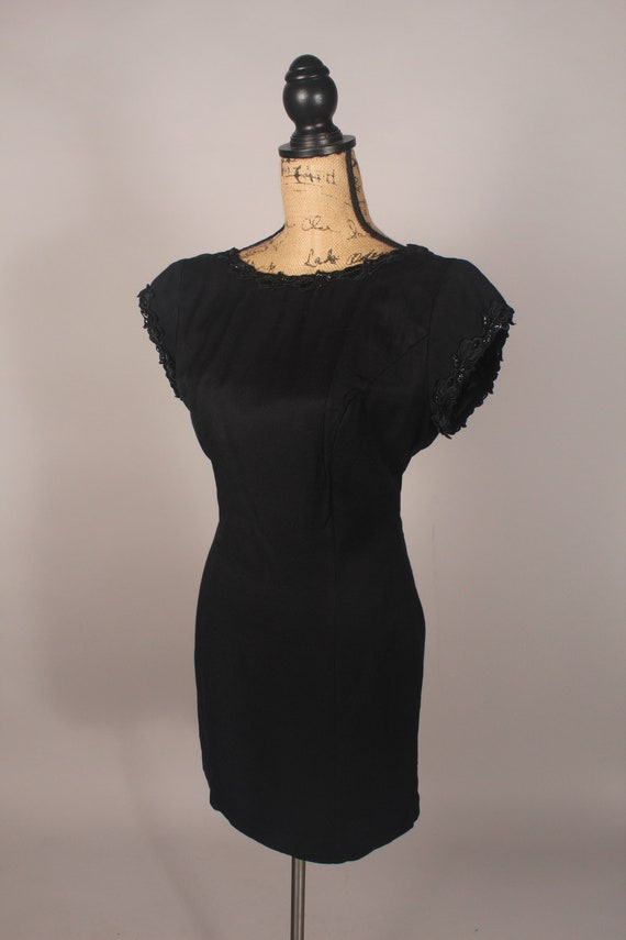 blue dress for baby girl Vintage 60s Black Knit Mini Dress
