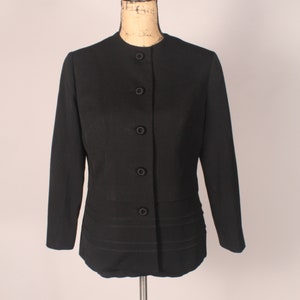 Vintage 60s Black Knit Blazer Jacket Size M L