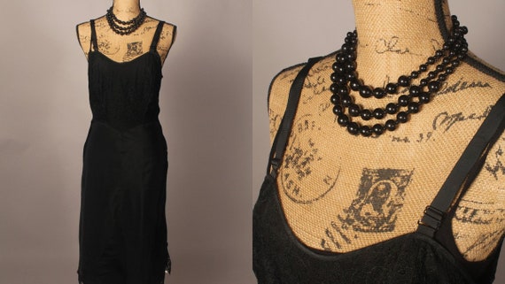 Vintage 50s 60s Black Dress Slip by Barbizon Sauc… - image 1