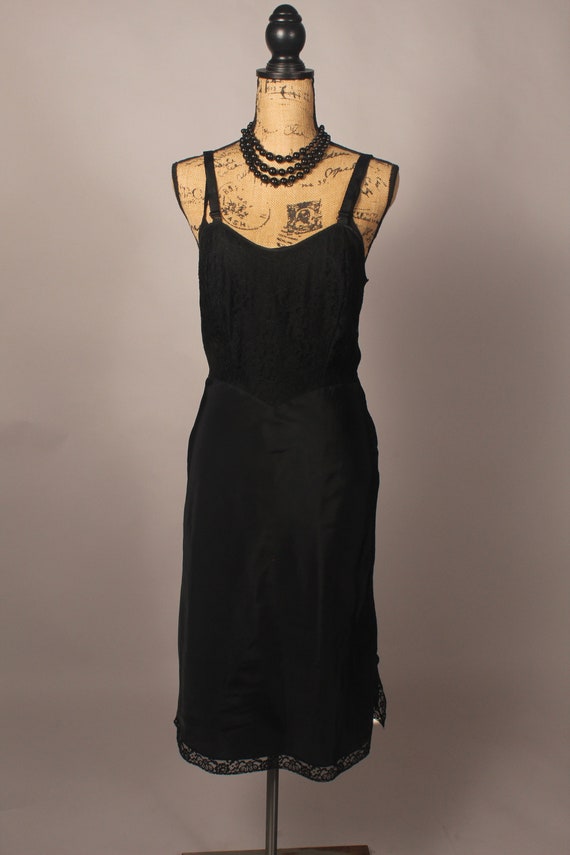 Vintage 50s 60s Black Dress Slip by Barbizon Sauc… - image 2