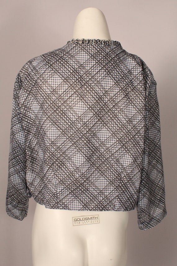 50s 60s Blazer //  Vintage 50s 60s Blue Check Lig… - image 9