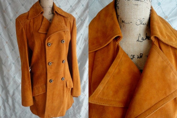 70s Jacket // Vintage 70's Rust Orange Suede Jac