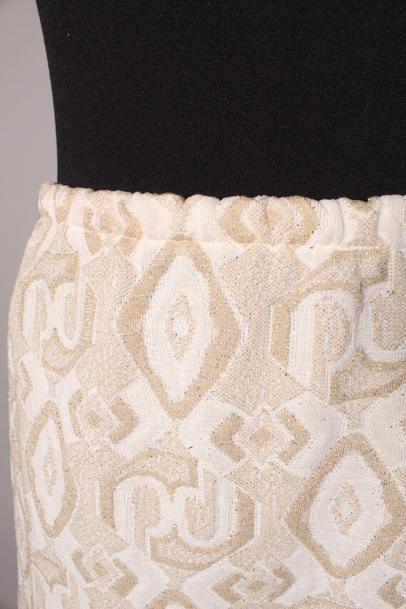 60s 70s Maxi Skirt //  Vintage 60s 70s Tan Gold P… - image 5