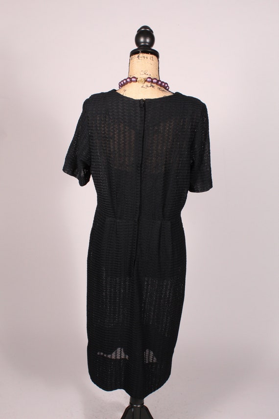 50s 60s Dress //  Vintage 50s 60s Black Semi-Shee… - image 9