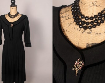 Vintage Mollie Parnis Dress,  Vintage 50s Dress,  Vintage Black Dress, Vintage Designer Dress Size M, Mollie Parnis New York