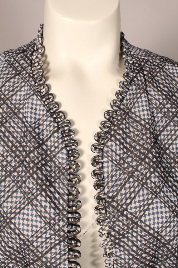 50s 60s Blazer //  Vintage 50s 60s Blue Check Lig… - image 4