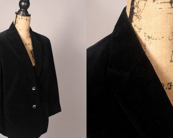 Blazer des années 80 // Blazer vintage des années 80 Black Velvet par Vardon Japon Taille M