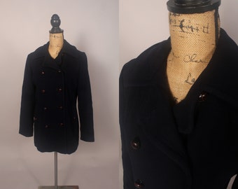 Vintage 60s Navy Blue Wool Peacoat Coat by MacKintosh Size M