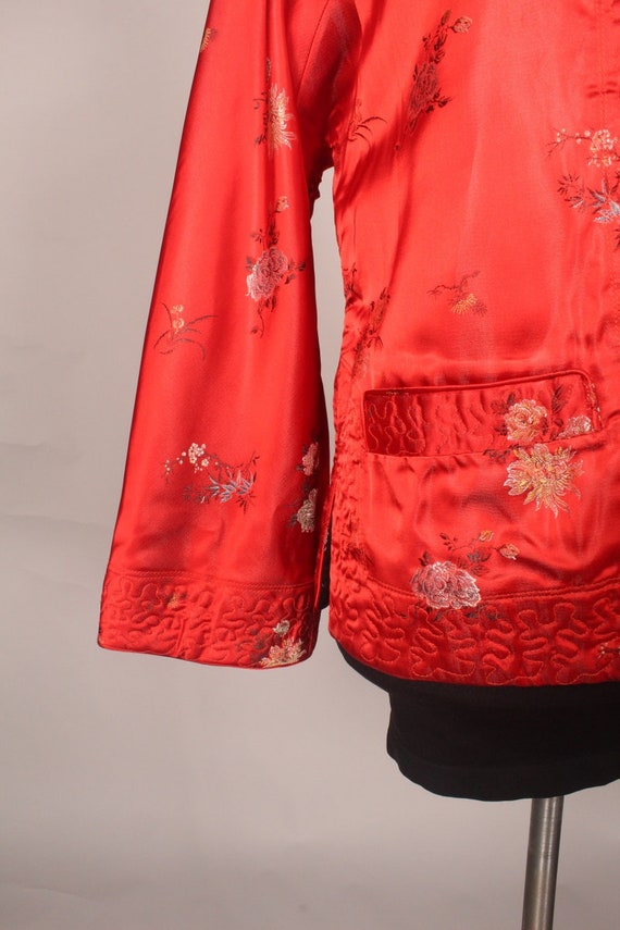 Vintage Asian Jacket, Embroidered Jacket, Satin j… - image 5