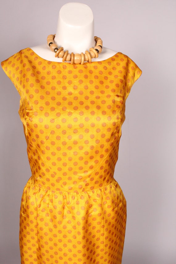 50s 60s Dress //  Vintage 50s 60s Reversible Yell… - image 3