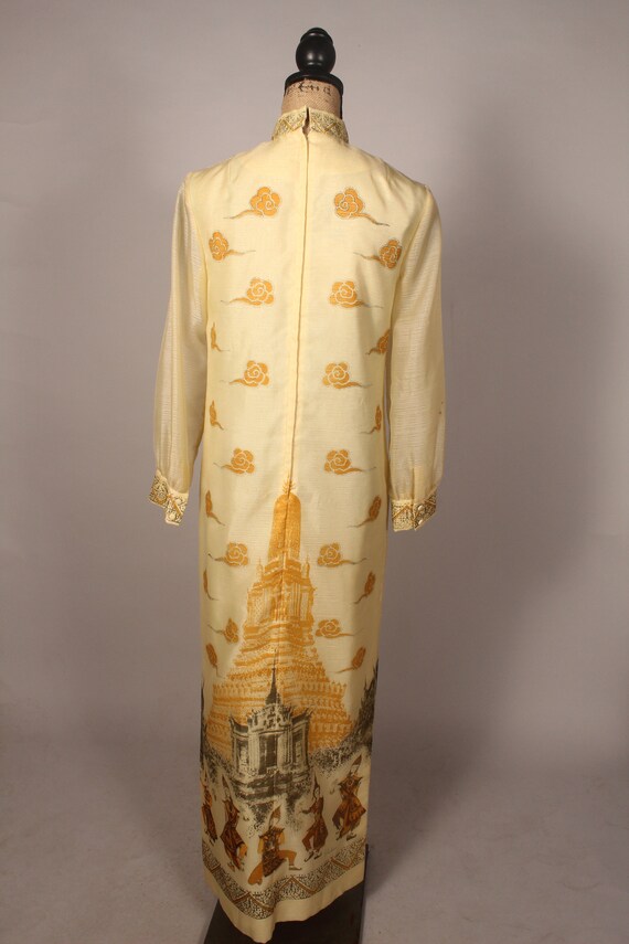 Shaheen //  Vintage 60s 70s Yellow Screen Print H… - image 8