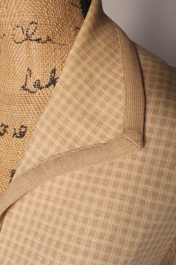 60s Jacket //  Vintage 60s Tan Check Light Wool J… - image 6