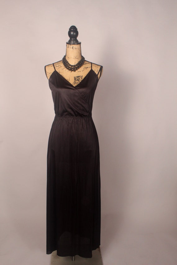 Vintage 70s Black Nightgown by Cinandre Leisure L… - image 2