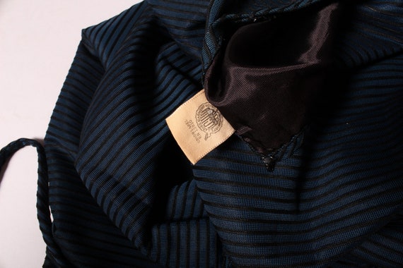 60s Dress //  Vintage 60s Navy Blue Black Nylon D… - image 10