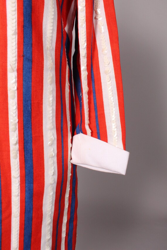 60s Dress //  Vintage 60s Red White & Blue Stripe… - image 5