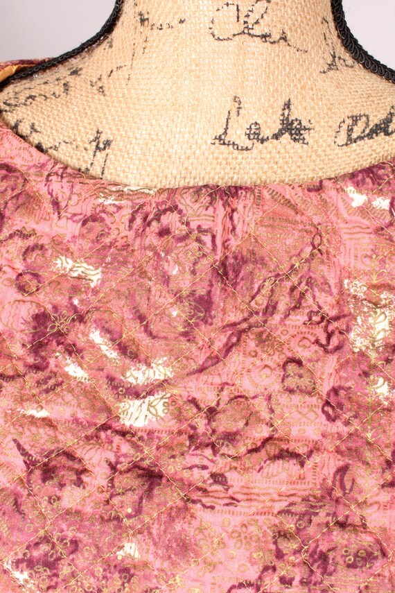 60s Top Skirt Set //  Vintage 60s Pink Gold Quilt… - image 7