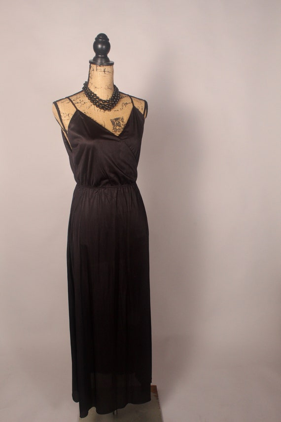 Vintage 70s Black Nightgown by Cinandre Leisure L… - image 7