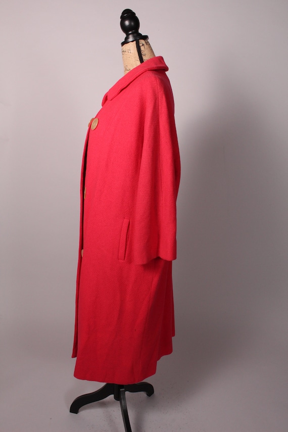 50s Coat //  Vintage 50s Watermelon Pink Swing Co… - image 8