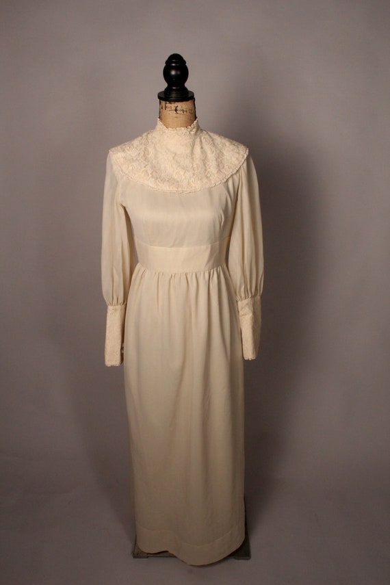 Vintage 70s Maxi Dress, Vintage Cream Maxi Dress,… - image 3
