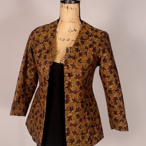 Vintage 60s 70s Brown Blazer Jacket by King Hing Macau Size S M