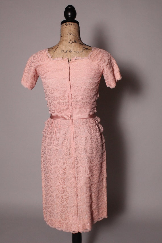 50s Dress //  Vintage 50's Pink Lace Dress by DuB… - image 7