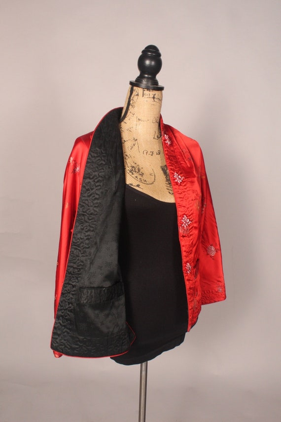 Vintage Asian Jacket, Embroidered Jacket, Satin j… - image 9