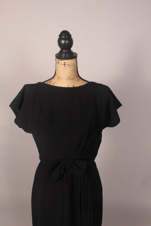 Vintage 50s 60s Dress,   Vintage Black Dress,  Vi… - image 3