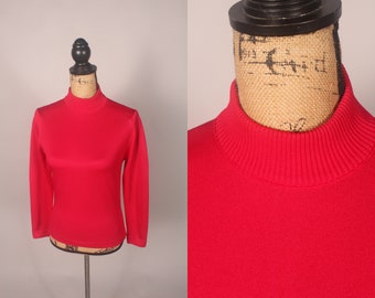 Vintage 80s Givenchy Sport Hot Pink Knit Sweater Paris New York 34 zip back neck