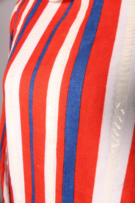 60s Dress //  Vintage 60s Red White & Blue Stripe… - image 6