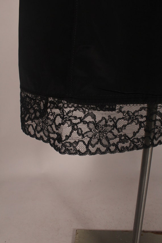 50s Slip //  Vintage 50s Black Slip with lace by … - image 5