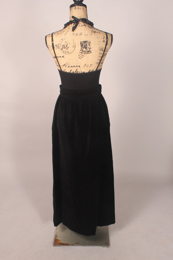 60s 70s Skirt //  Vintage 60s 70s Black Velvet Ma… - image 8
