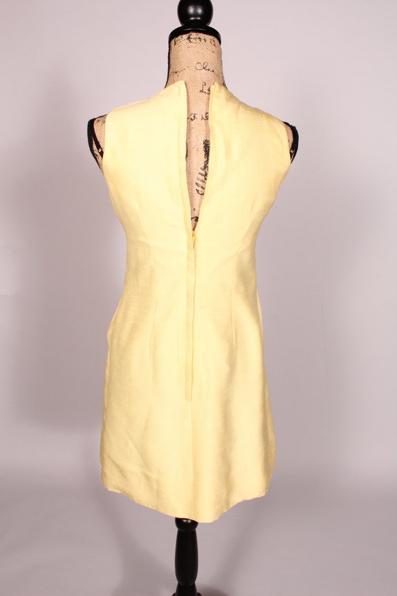 60s Dress // Vintage 60s Yellow Mini Dress with R… - image 9