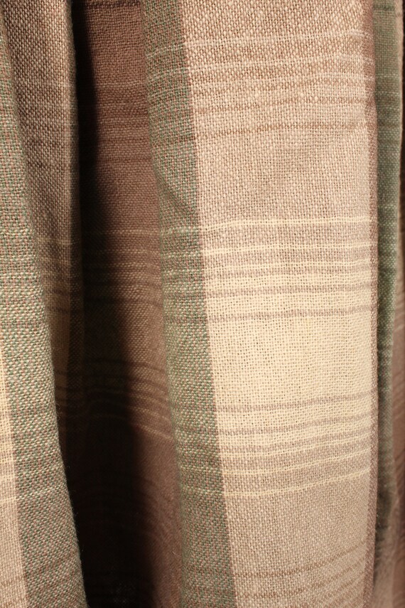 50s Skirt //  Vintage 50s 60s Tan Brown Green Pla… - image 5