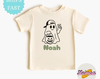 Ghost Halloween shirt, spooky tee, funny fall kids shirts, trick or treat, cute child costume, autumn tees, October outfit