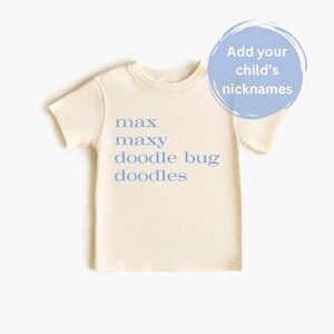 Boys Nickname Shirt, Personalized Name Toddler Tshirt, Baby Body Suit, Custom Name Sweatshirt, Kids Clothes Gift