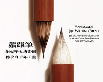 山羊毛書道筆：長い穂先、竹製ハンドル - Etsy 日本