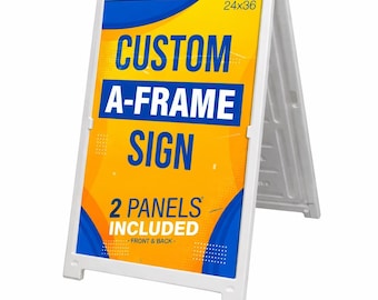 24x36 Custom A-Frame Sign | Printed Weatherproof Sandwich Board Insert | Portable PVC Display