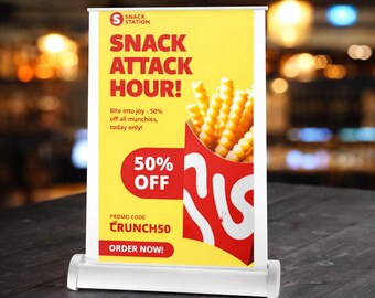 11.5x17.5 Custom Table Top Banner | Trade Show Display | Event Signage