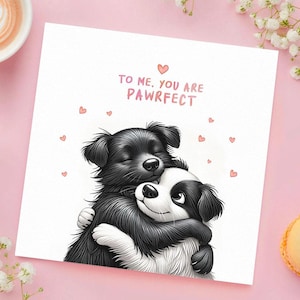 Biglietto d'auguri con cani carini - Cane dolce e divertente, regalo di compleanno romantico e originale per moglie, fidanzata, marito, fidanzato, partner, fidanzata, donna, uomo, amico.
