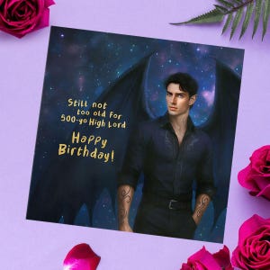 Funny Rhysand Birthday Card, ACOTAR High Lord Romantasy Bookish Gift for Smut Readers