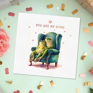 Biglietto di auguri con rane carine - Divertente rana dell'amore, eccentrico e romantico, regalo di anniversario, festa del papà, per marito, moglie, fidanzato, fidanzata, partner, fidanzata.