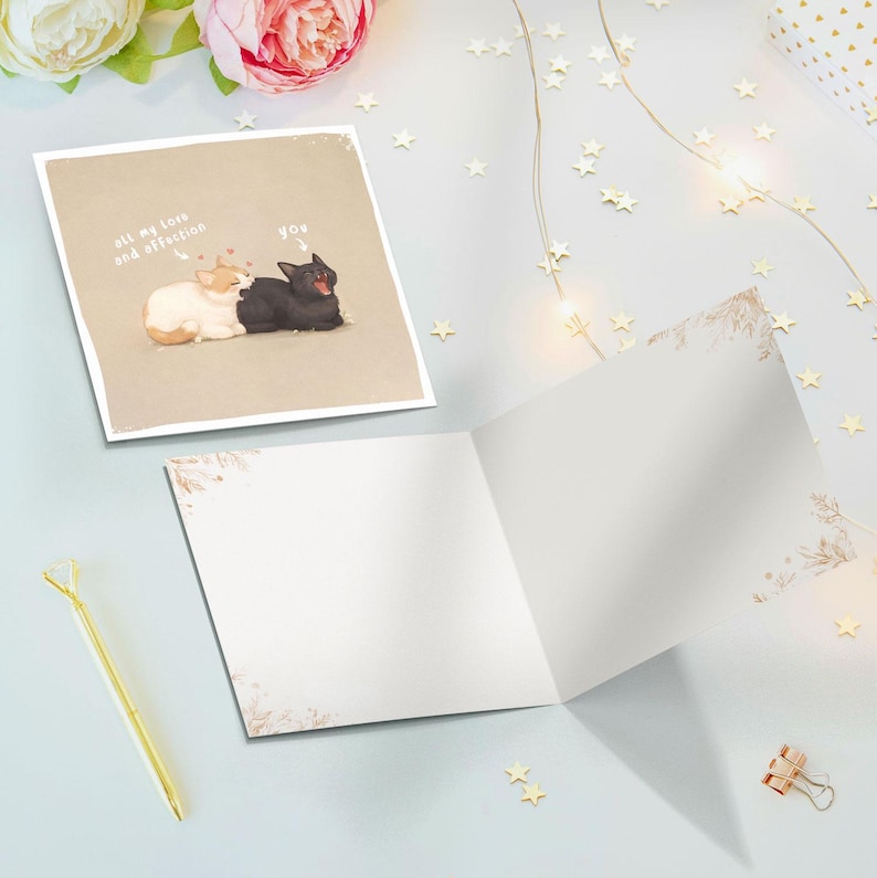 Funny Cats Card, Anniversary Romantic Greeting Love Gift image 2