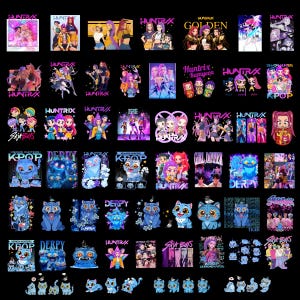 100+ Kpop Demon Hunter Png Bundle, Shirt Sublimation Designs, Hunters Tiger Anime