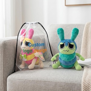 Peluche de gusano Dandy Dandy hecho a mano, muñeco de peluche personalizado de 27 cm de Dandy's World, decoración de habitación, regalos para niños, regalo de cumpleaños