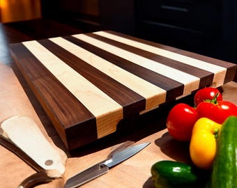 Walnut & Maple Cutting Board – Handmade Hardwood Kitchen and Charcuterie Gift