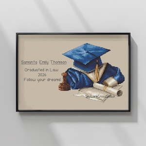 Kreuzstich Graduierung Muster, personalisierte Stickerei PDF, benutzerdefinierte graduierte Andenken, sofortiger Download