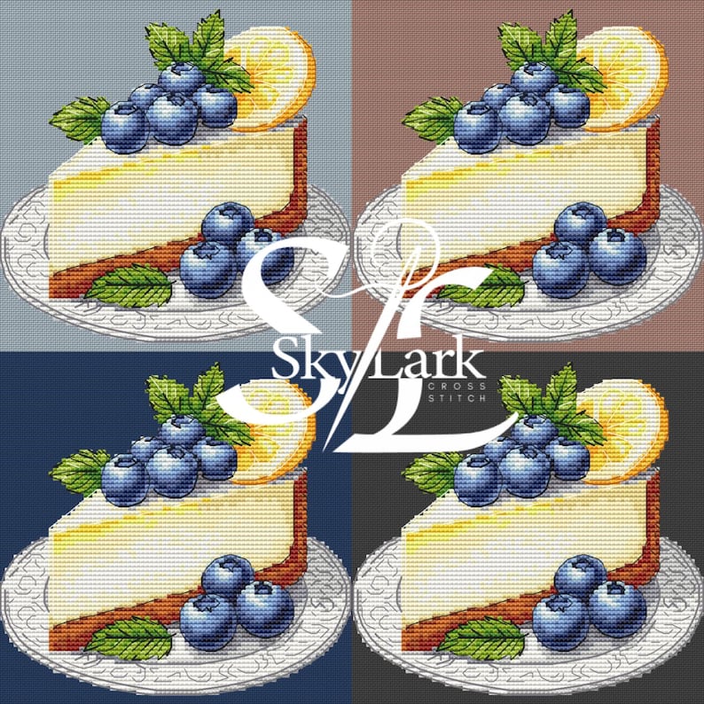 Cross Stitch Pattern, Lemon Cheesecake Design, Dessert Embroidery Art ...