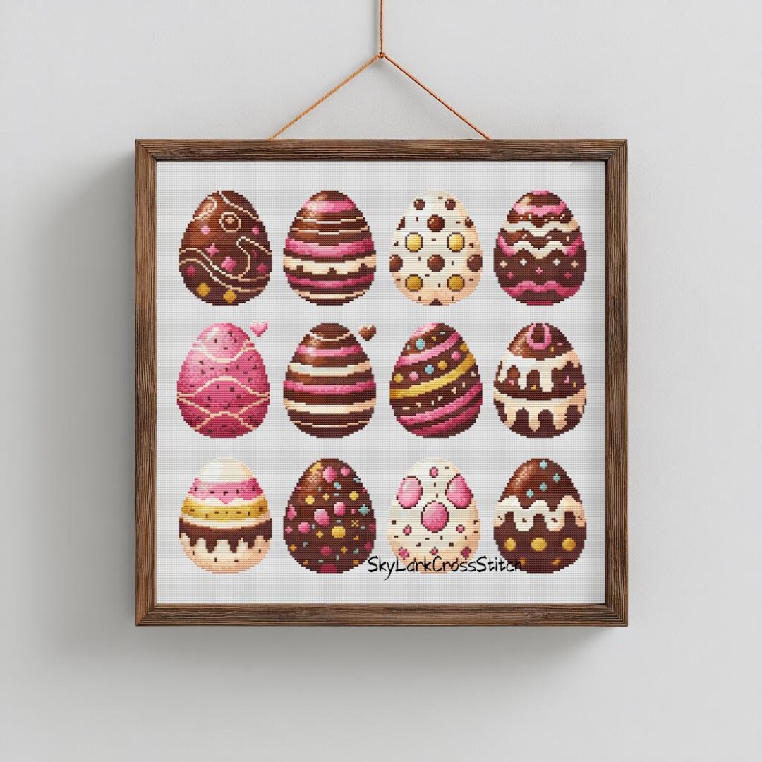 Easter Eggs Cross Stitch Pattern PDF, Decorative Chocolate‑style Egg ...