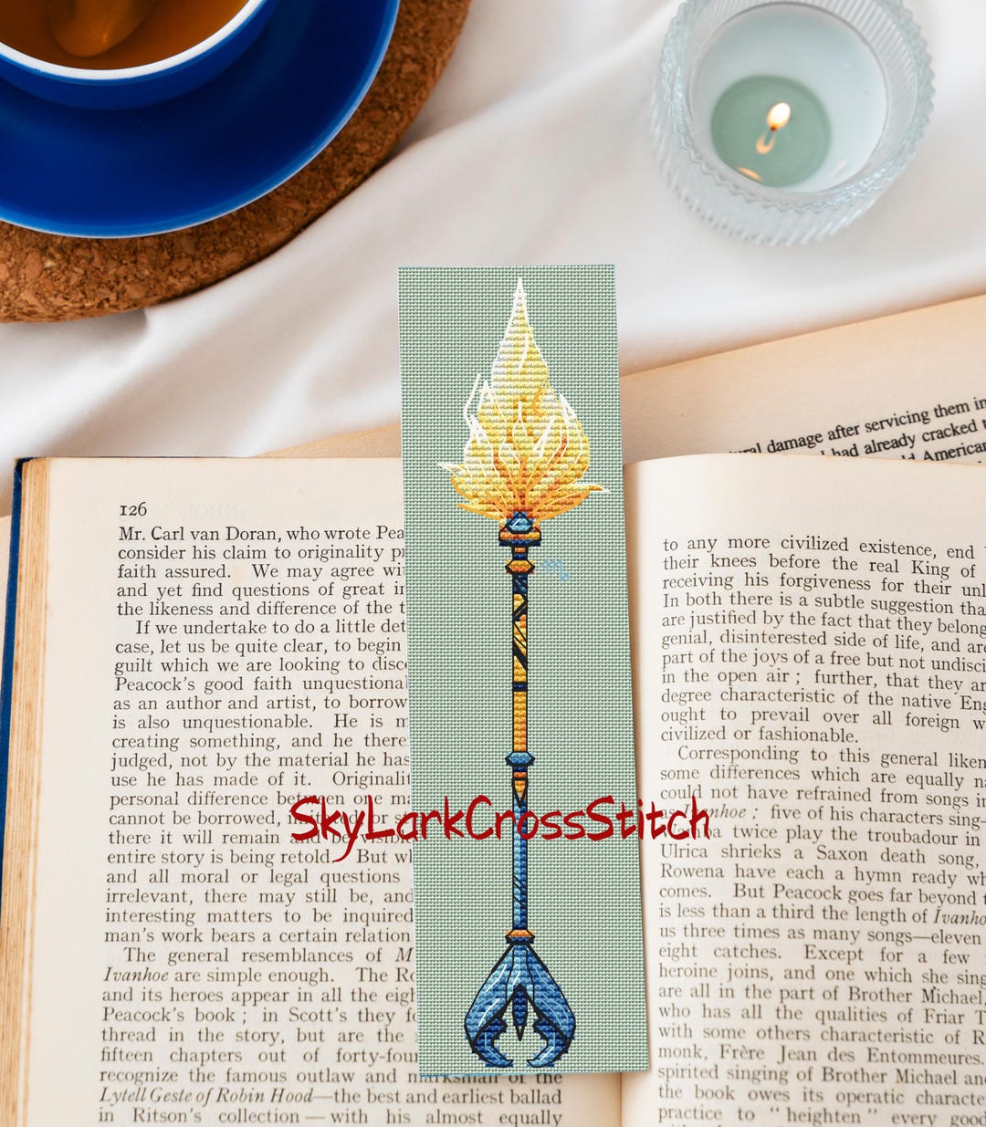Arcane Flame Bookmark, Enchanted Fire Wand, Fantasy Lore Relic ...